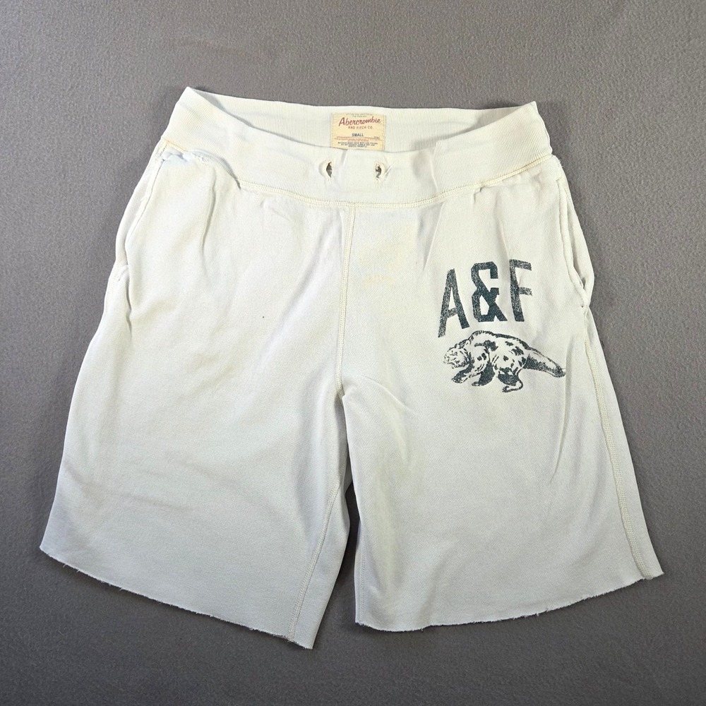 Abercrombie & Fitch Sweat Shorts Mens Small Cut Off Bear Distressed Gym